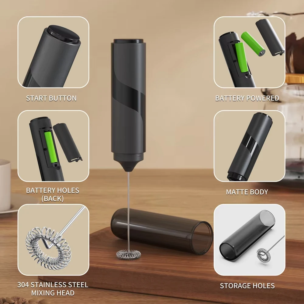 1 electric egg beater battery AA type milk frother, coffee mixer, beverage maker, jam maker, handheld kitchen mixer 3