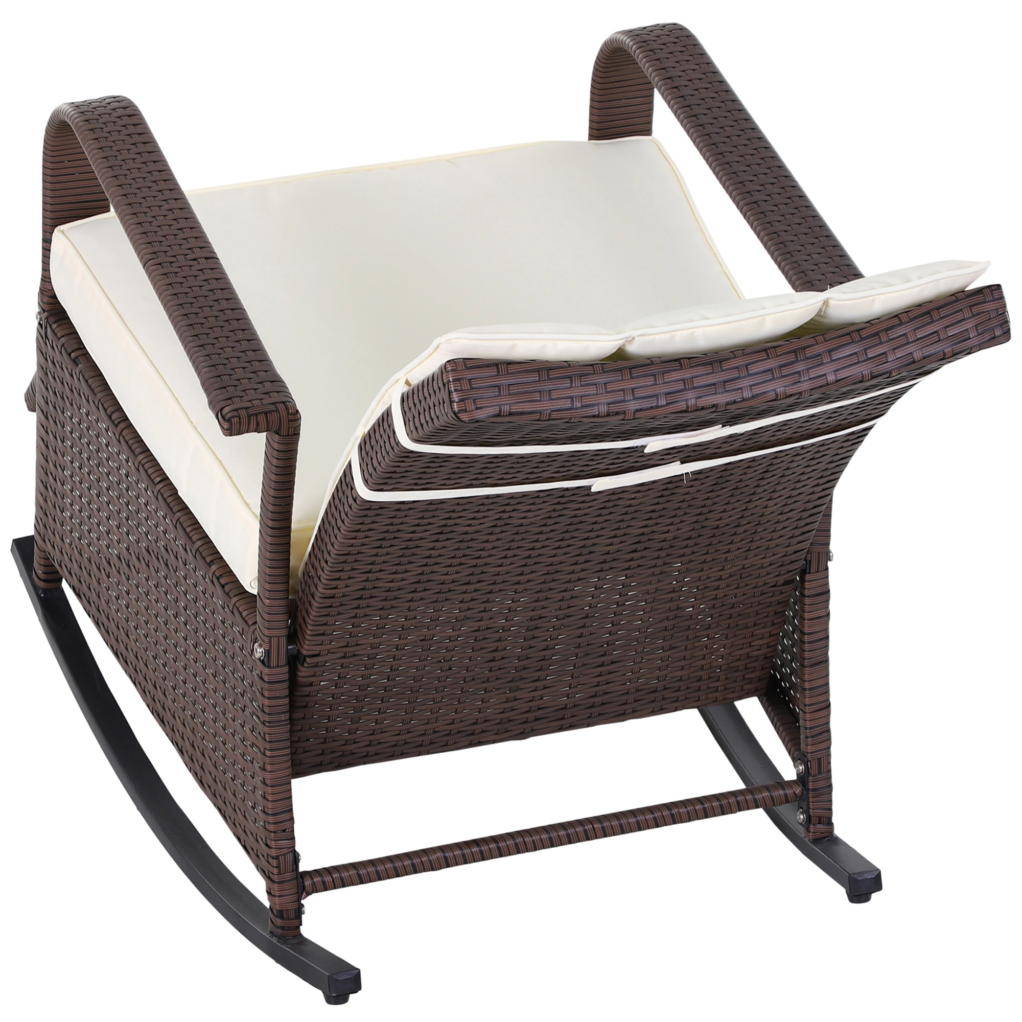 Outdoor Adjustable Wicker Recliner Lounge Chair 8