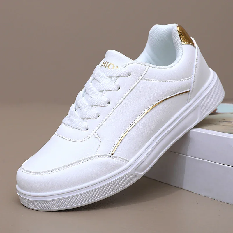 Description Picture 3 of itemLeather Women Shoes Sneakers Trend Casual Shoe Italian Breathable Leisure Sneakers Non-slip Footwear Women Vulcanized Shoes