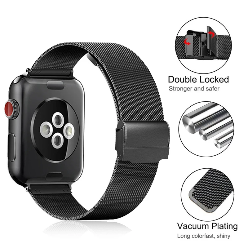 Elegant Stainless Steel Milanese Mesh Watch Band Bracelet