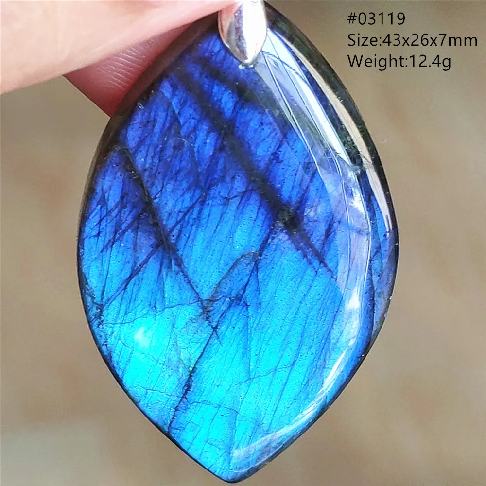 Natural Blue Light Labradorite Pendant Water Drop Women Men Colorful Labradorite Necklace Jewelry Rare