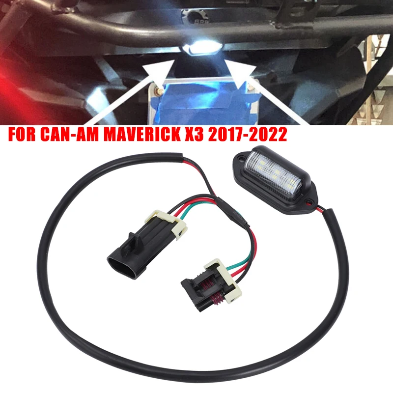 Per Can-Am Maverick X3 6 Led Targa Luce Lampada Tag Interni Step Light Plug And Play Fanale Posteriore 2017 2018 2019 2020-2022