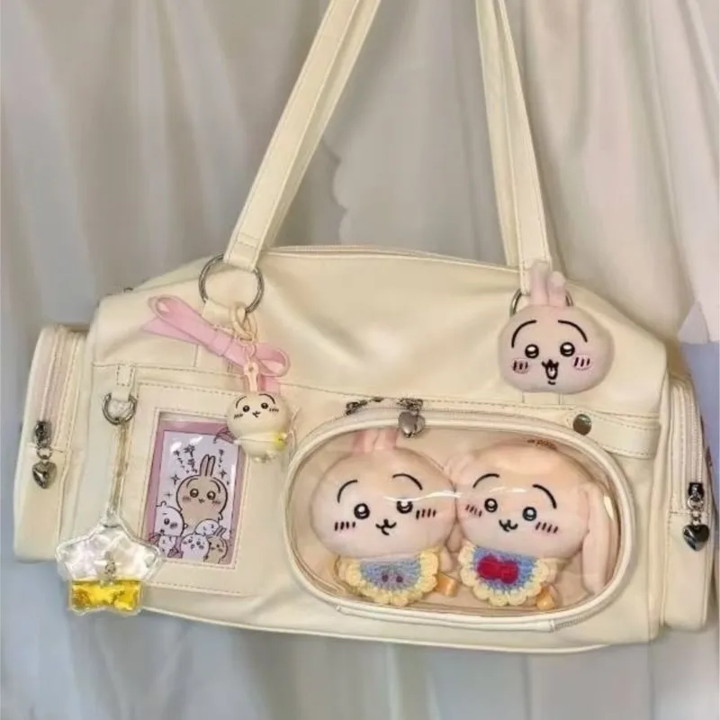 JIAERDI Transparent Silver Itabag Women Versatile Double Sided Pocket Casual Pain Bag Girls Harajuku Aesthetic Shoulder Bags New