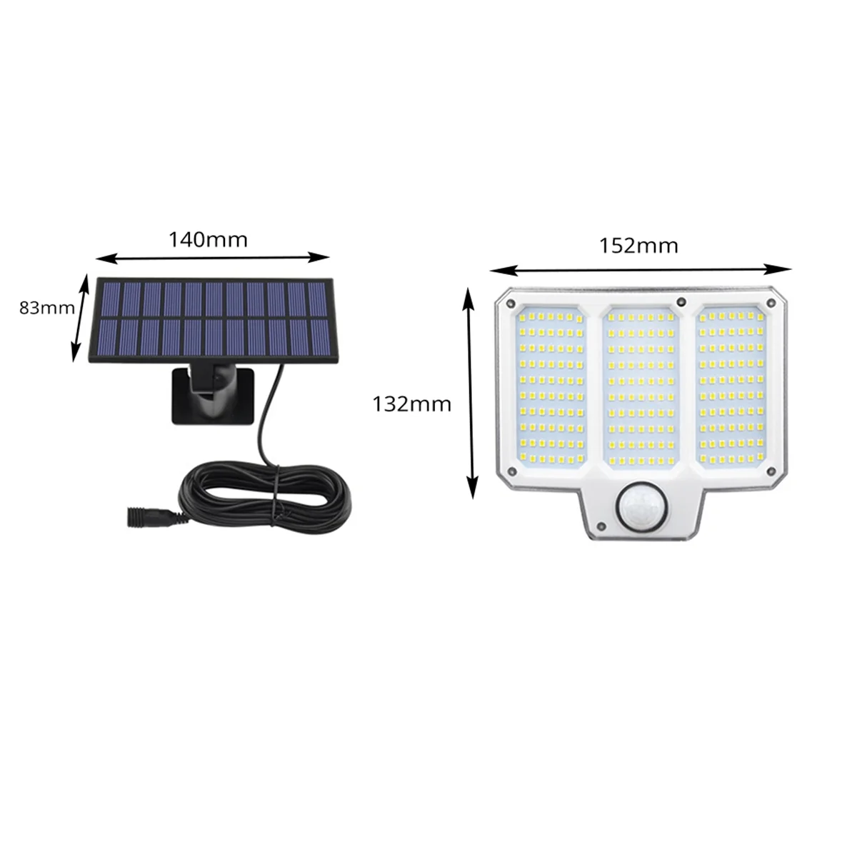 BAAU Solar Light Outdoor Super Bright Motion Sensor Solar Strong Power LED Garden Wall Lamp IP44 3 Working Mode 210 LED