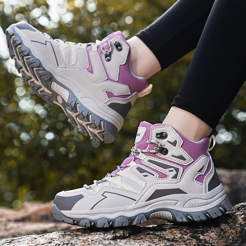 Outdoor shoes for women wear-resistant waterproof and anti slip hiking shoes tourist shoes men's casual sports shoes hiking shoes