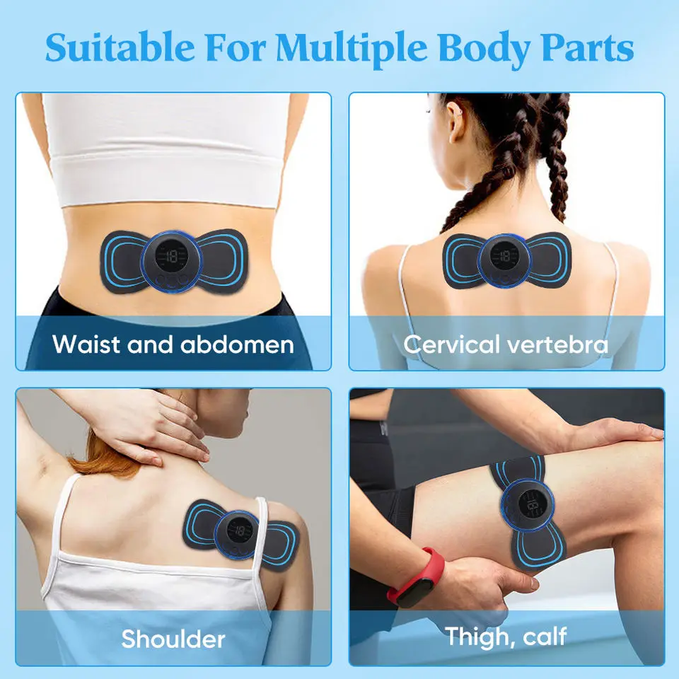 Buy Wholesale China Wireless Ems Pain Relief Muscle Stimulator Electric  Neck Back Massager Mini Massage Patch & Shoulder And Back Massager Wireless  Electric Neck at USD 1.8
