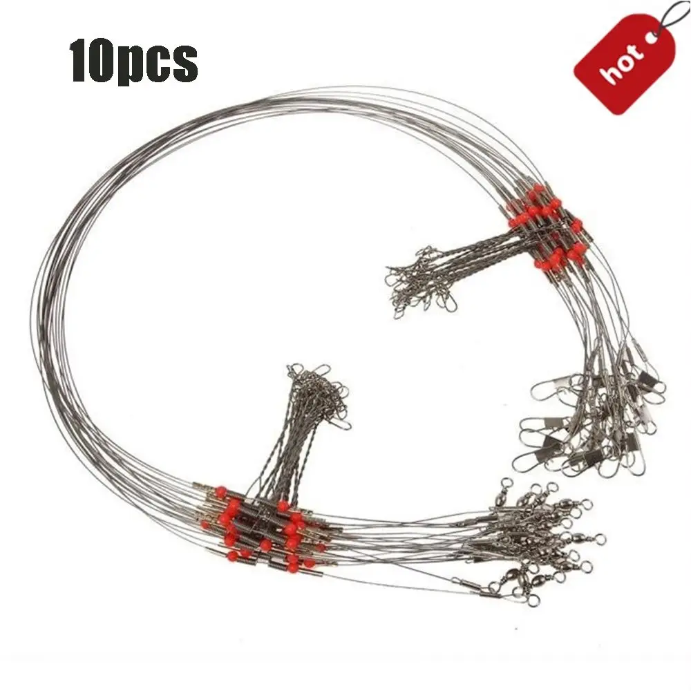 10 Pcs Fishing Wire Trace Stainless Leader Trace With Snap Nylon Coated  Stainless Steel Fishing Accessories - AliExpress