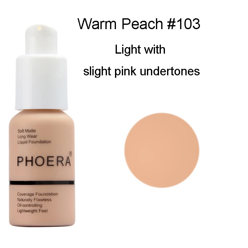 PHOERA 30ml Liquid Foundation Set Oil-control Concealer Cream Hydrating Long Lasting Hydrating Makeup Foundation TSLM1 2