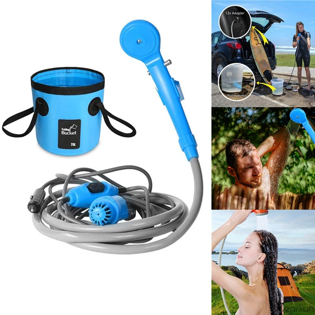 Ducha de acampada portátil de 12V, ducha portatil camping lavadora  eléctrica para coche, ducha al aire libre, accesorios de senderismo para  viajes, senderismo, lavado de coche, lavadora para mascotas