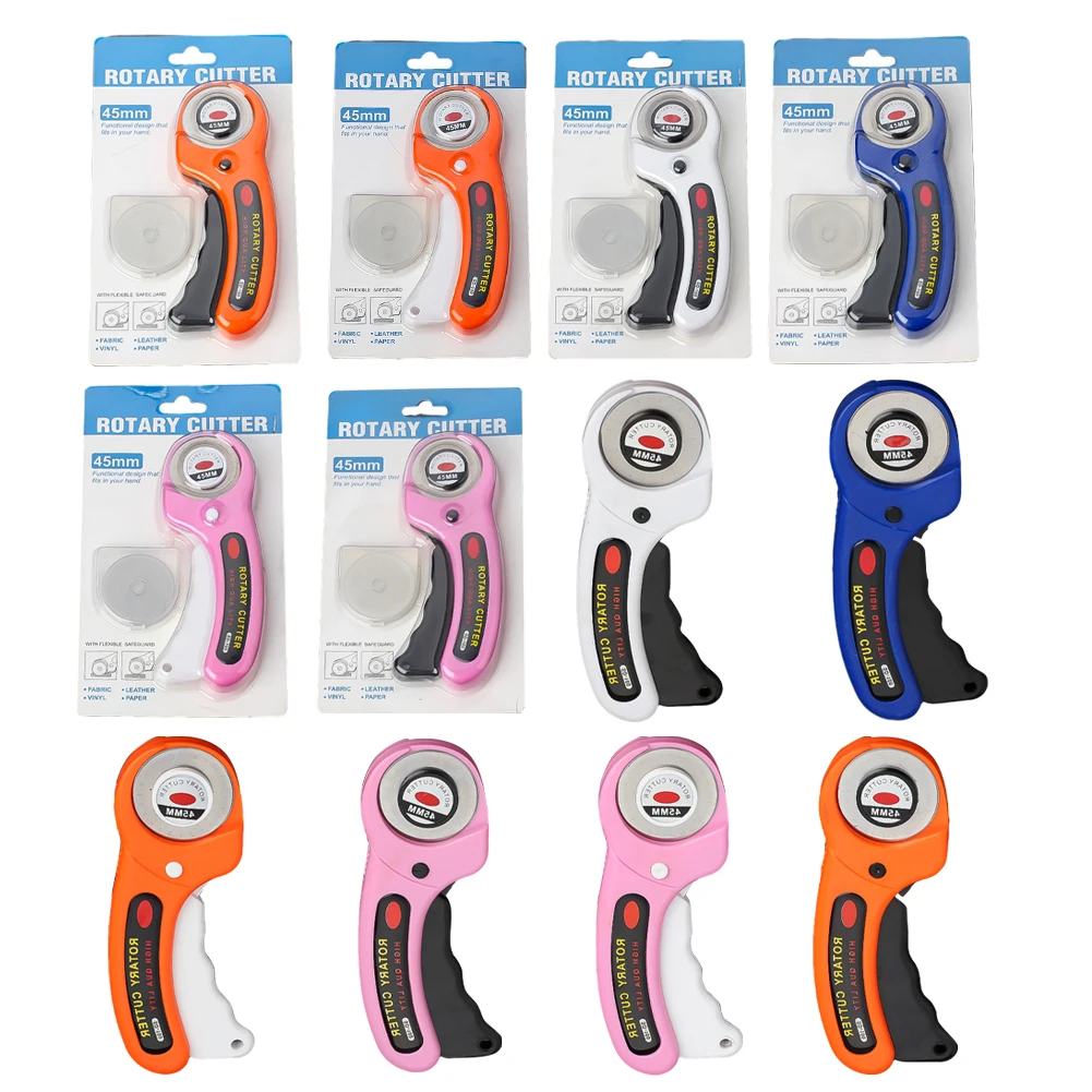 

45mm Rotary Cutter Sewing Cutting Tools For Card Paper Fabric Hand Sewing Cutting Wheel With Safety Lock Rolling Cutter