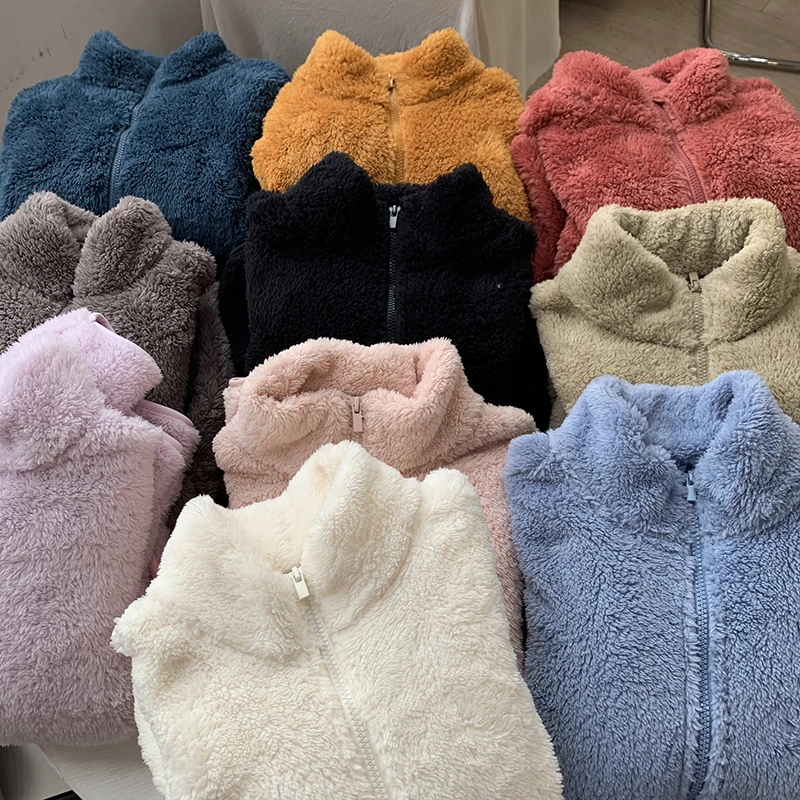 여성용 롱 플러시 플리스 지퍼 재킷, 모피 카디건 코트, 한국 스타일 코트, 가을 겨울  Best5