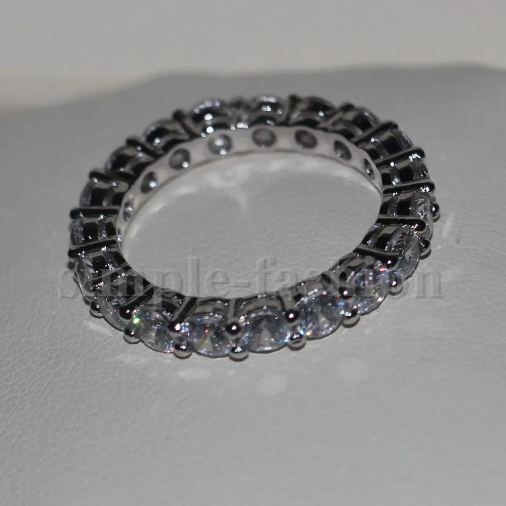 Women Engagement Wedding Ring 925 Sterling Silver AAAAA Zircon Stone Eternity Ring Bands for Women Men
