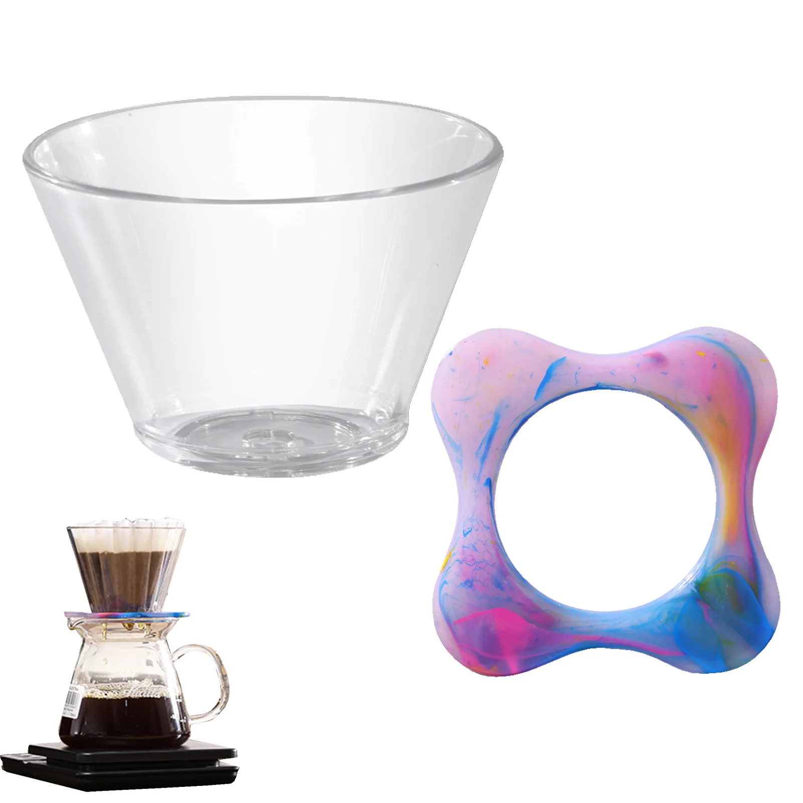 

Coffee Dripper Resin Backlighting Coffee Strainer Coffee Dripper Slow Drip Paperless Coffee Maker For Single Cup Brew