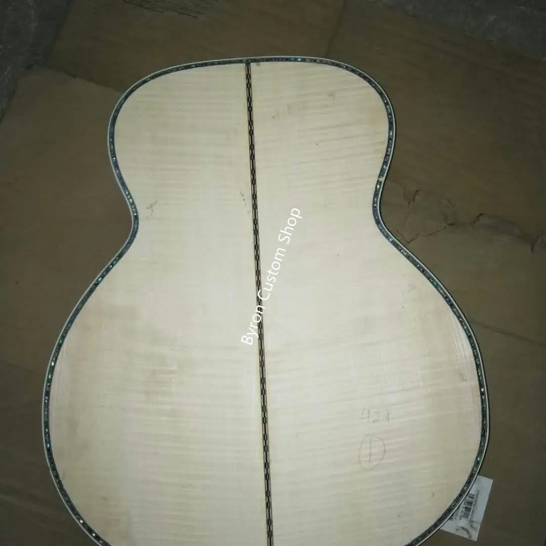 

free shipping AAA all solid wood jumbo flame maple guitar customize real abalone Guitarra,handmade customize 43 inches guitar