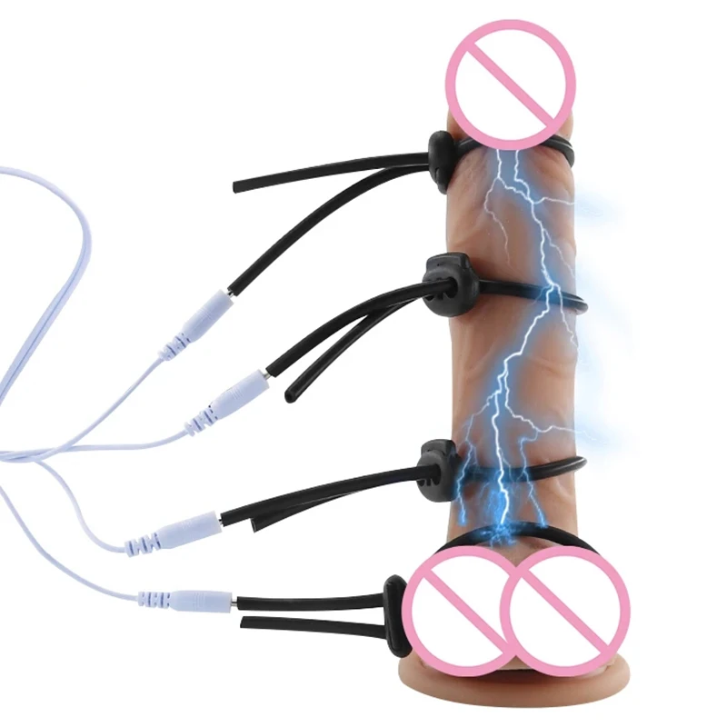 E-stim Penis Cock Ring Bdsm Electro Shock Anal Butt Plug Electrosex Egg Electric Shocker Sex Toys electro sex toys electric sex toys