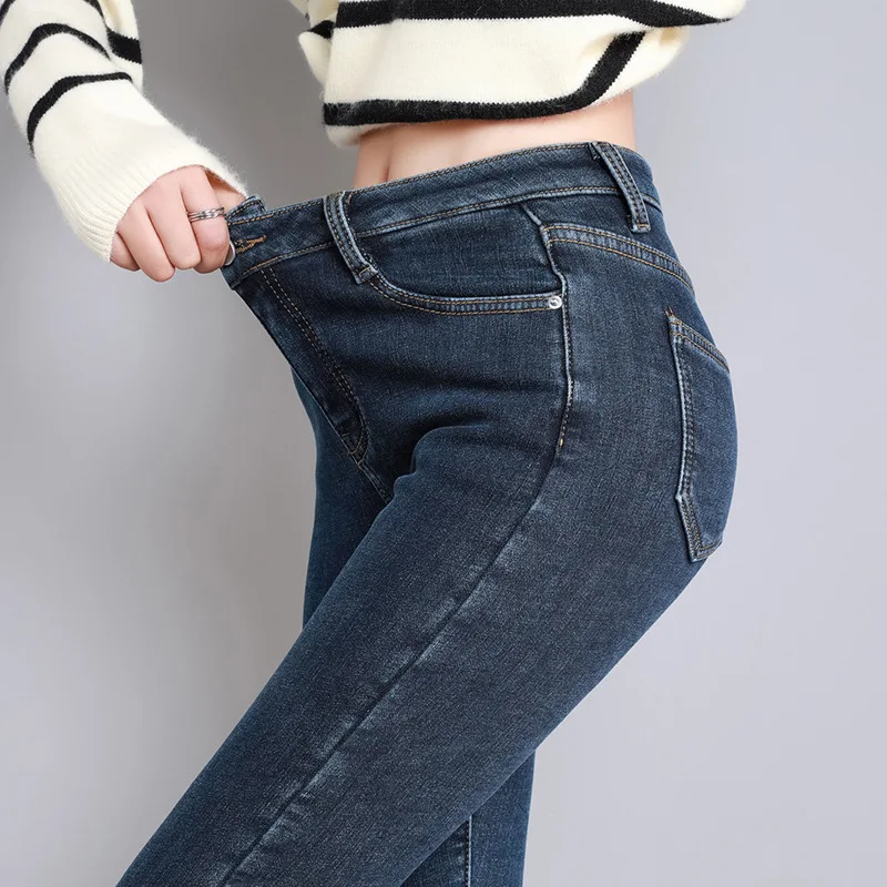 heipeiwa Women's Fleece Lined Winter Jeans Thermal Stretch Warm Flannel Skinny  Denim Pants at  Women's Jeans store