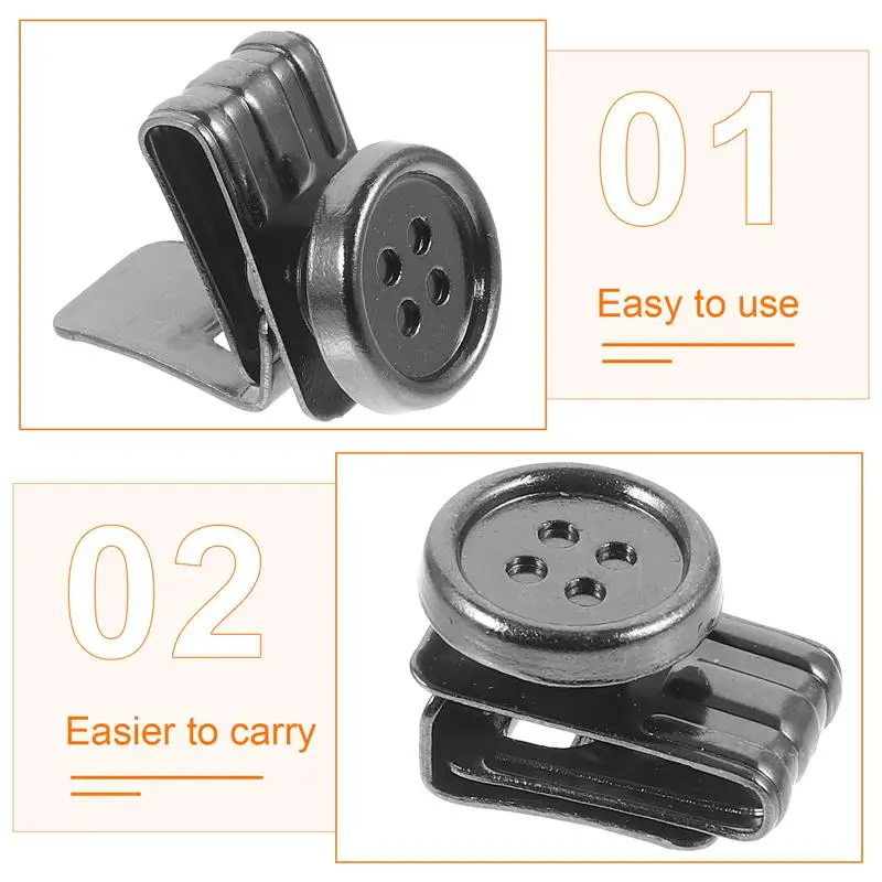 6pcs No Sew Metal Button Clip Braces Bachelor Buttons Buttons For Pants Suspenders Hats Fixing Kit 3