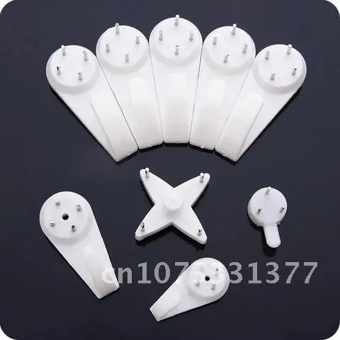 

10pcs Seamless White Plastic Invisible Wall Mount Photo Picture Frame Nail Hook Hanger Hard Picture Frame Wall Hooks Nail
