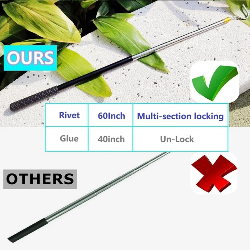 Snake Hook Reptile Catcher Stick Pole Snake Handling Tool Kit For Rattlesnakes Python Copperhead Removal Catching snake catching tool
