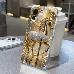 Golden Horse Diamond TPU Phone Case Cover - Galaxy Note20 5G (T14496)