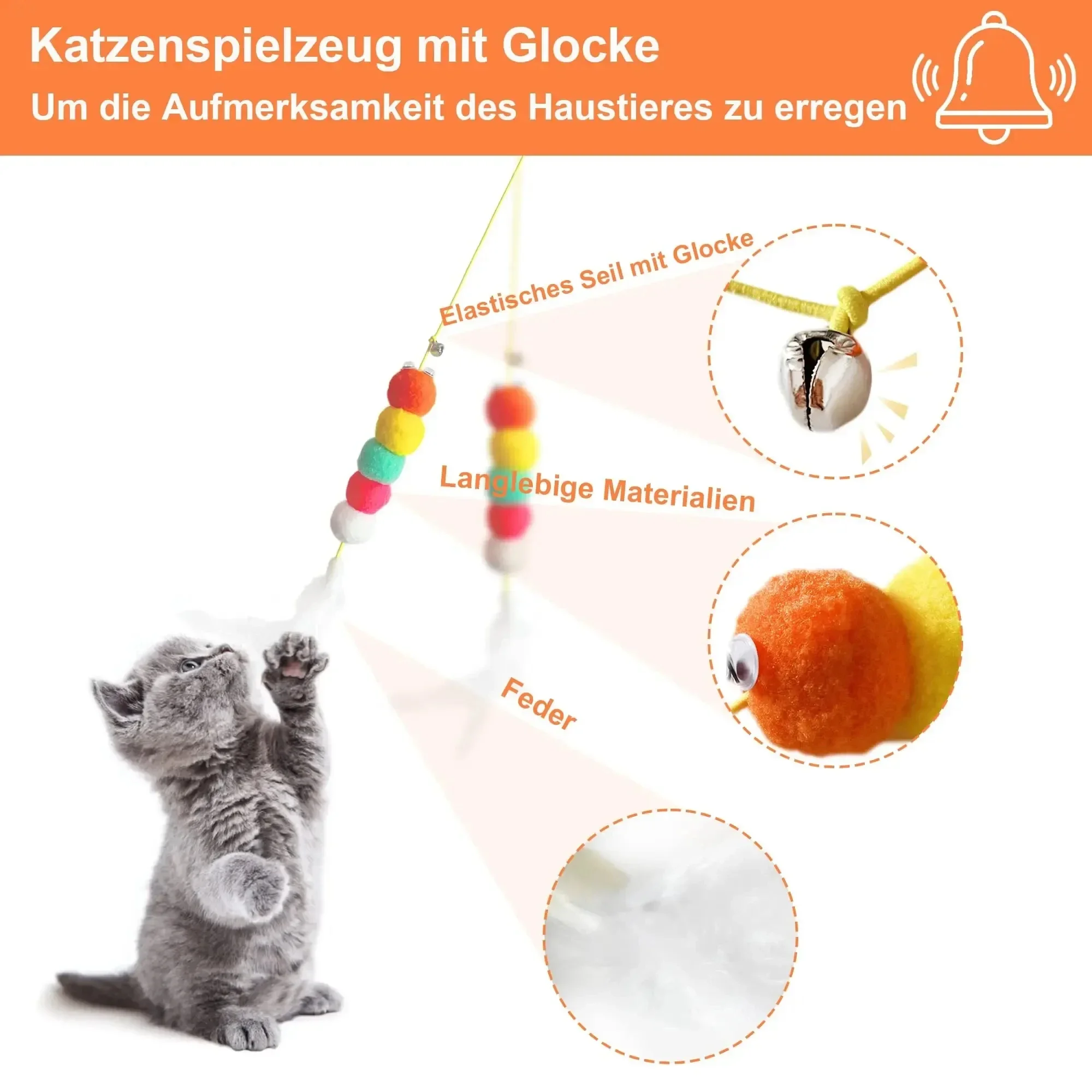 Feather Ball Caterpillar Cat Toy image 5
