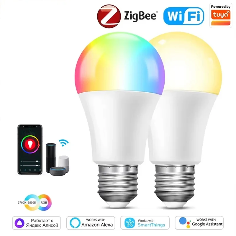 WiFi Smart LED Bulb - Dimmable RGB+CW+WW Lighting