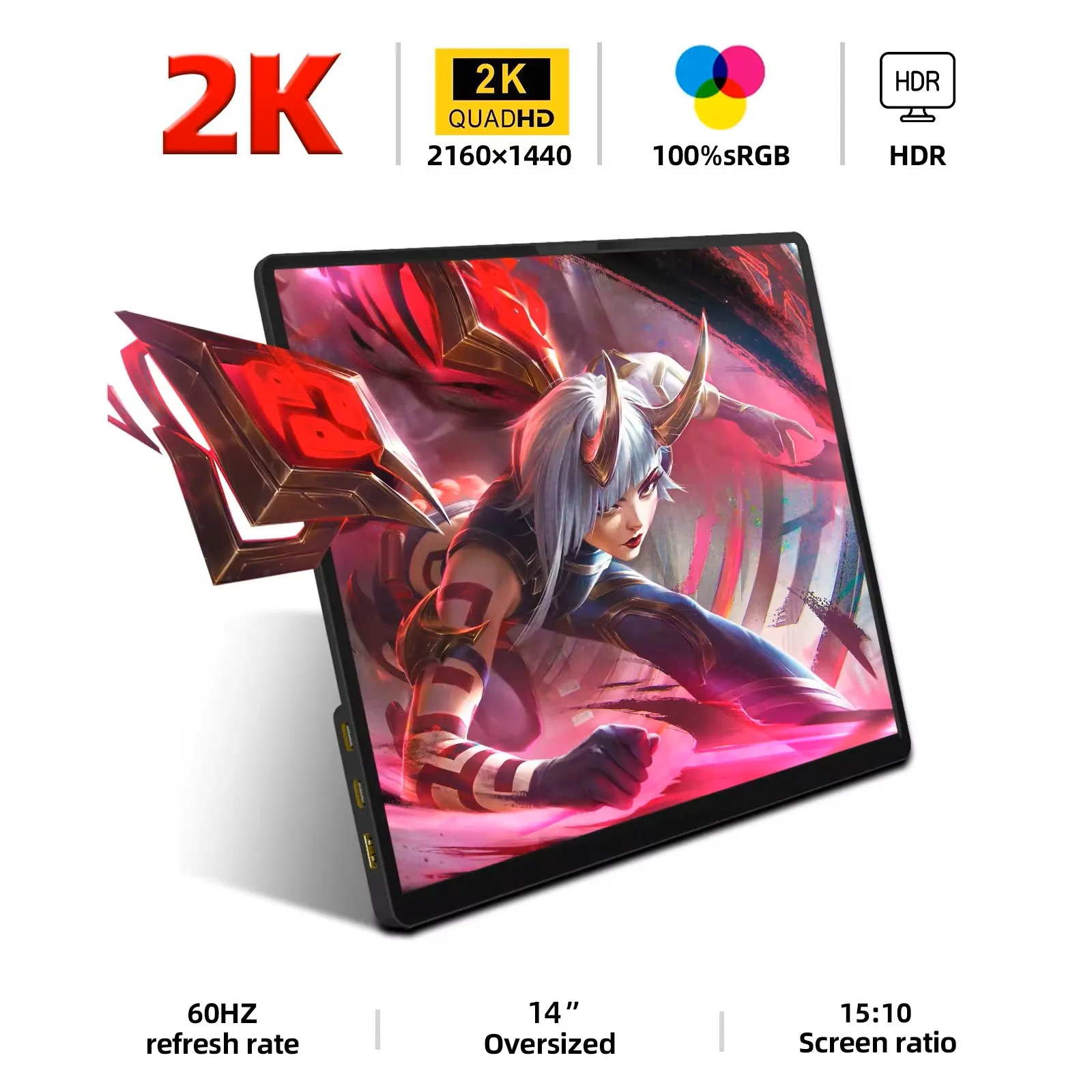 14-calowy przenośny monitor 2K 60HZ za $64.78 / ~262zł