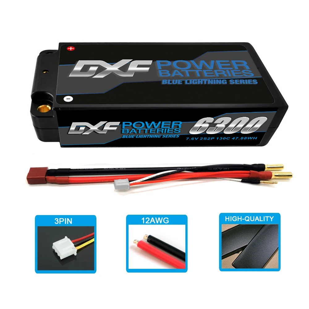 Batterie LiPo 4mm 6300mAh RC pour Voiture Drone