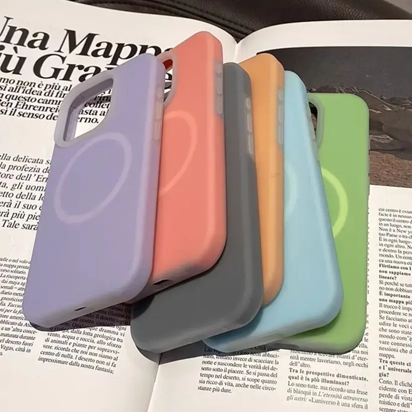 Luxury Jelly Liquid Silicone Magnetic Shockproof Matte Cover