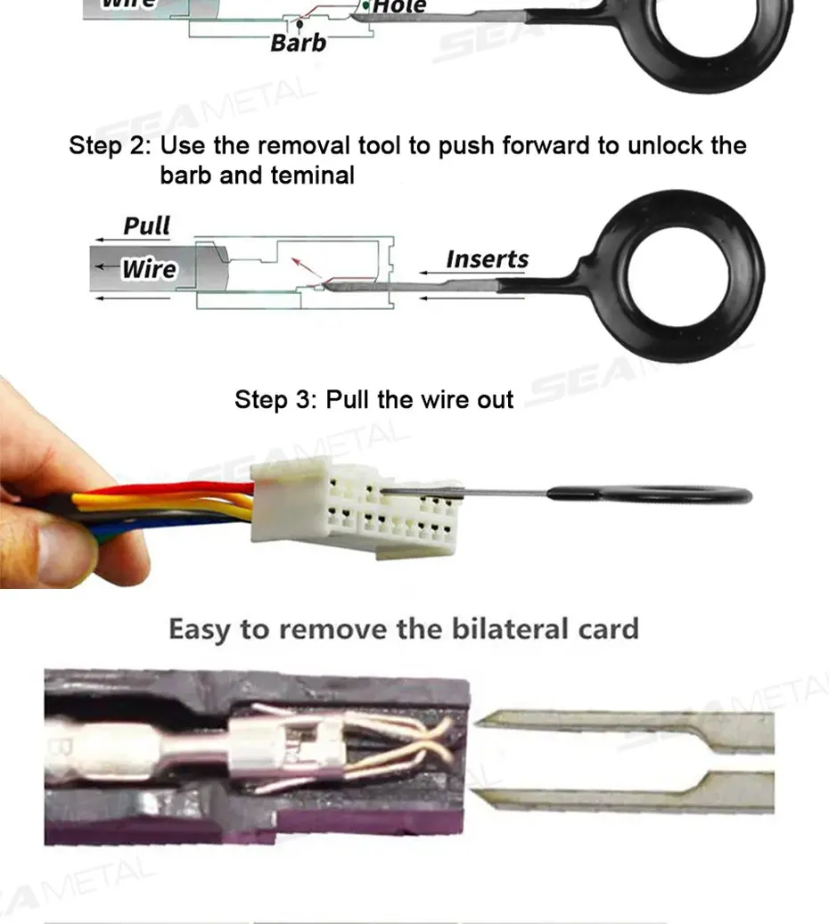 SEAMETAL 41/59pcs Car Terminal Removal Kit Box Wire Plug Connector Extractor Pul