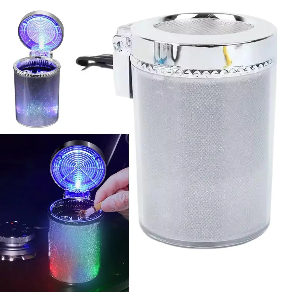 휴대용 자동차 담배 재떨이 컵 LED 조명 분리형 차량 재떨이 홀더 담배 재떨이 자동 내부 액세서리