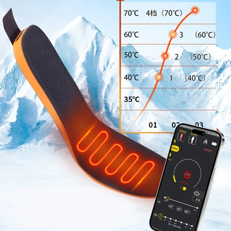 USB Rechargeable Electric Heated Insoles Winter Foot Warmer Washable Cuttable Electric Heated Shoe Pad for Man Women