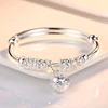 The Elegant Sterling Silver Bell Ball Adjustable Bangle Bracelet 1