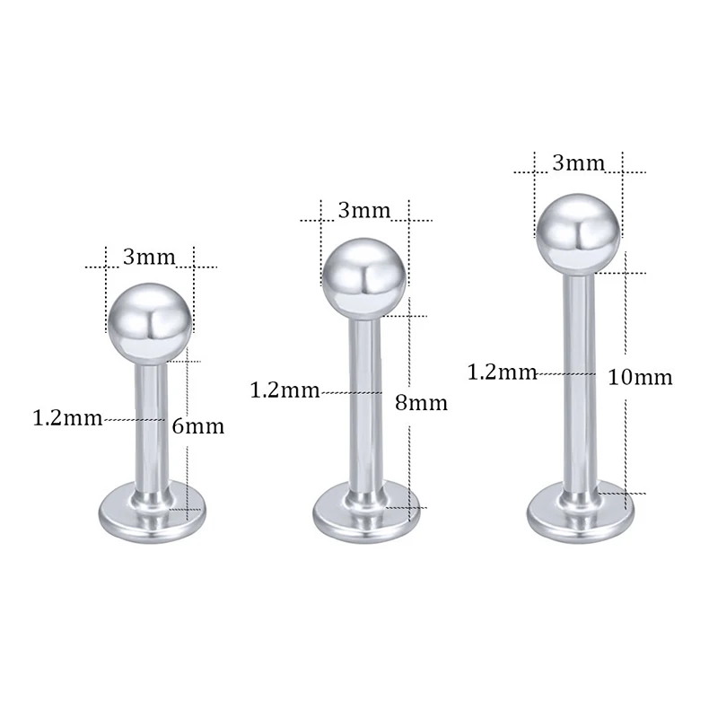 Surgical Steel Body Piercing Jewelry 40PCS Lot Nose Ring Tongue Bar Eyebrow Labret Piercing Set Horseshoe Ring Pack