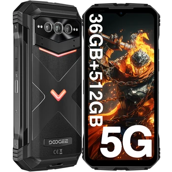 Versione globale DOOGEE V Max Plus 5G Telefono robusto 6.58" 120Hz 36GB(16+20) 512GB 200MP Ai Camera 22000mAh Effetto illuminazione Telefono