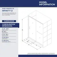 Infinity-Z 44-48 In. W X 72 In. H Semi-Frameless Sliding Shower Door, Frosted Glass In Brushed Nickel 2