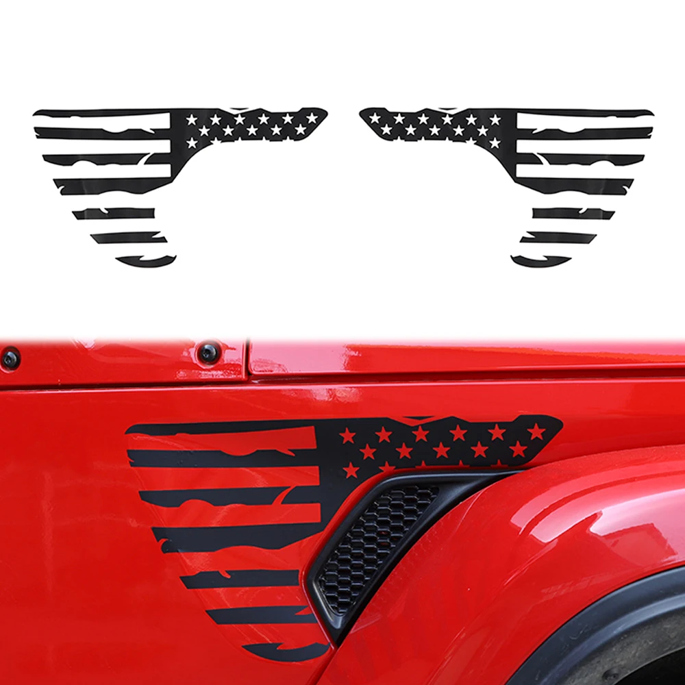 

Наклейка на крыло для Jeep Wrangler JL Gladiator JT 2018-2023 PVC U.S.Flag, внешние аксессуары для автомобиля