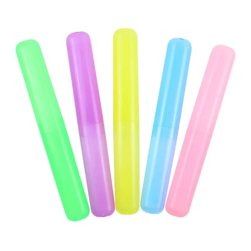 Reusable Toothbrush Head Protect Cover Tube Box Portable Case Storage Box Toothbrush Cover Travel Camping Hiking Candy Color