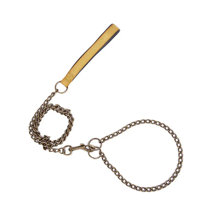 Dog Leash Metal Chain With Anti-chewing Handle For Pet Training_voghion.com