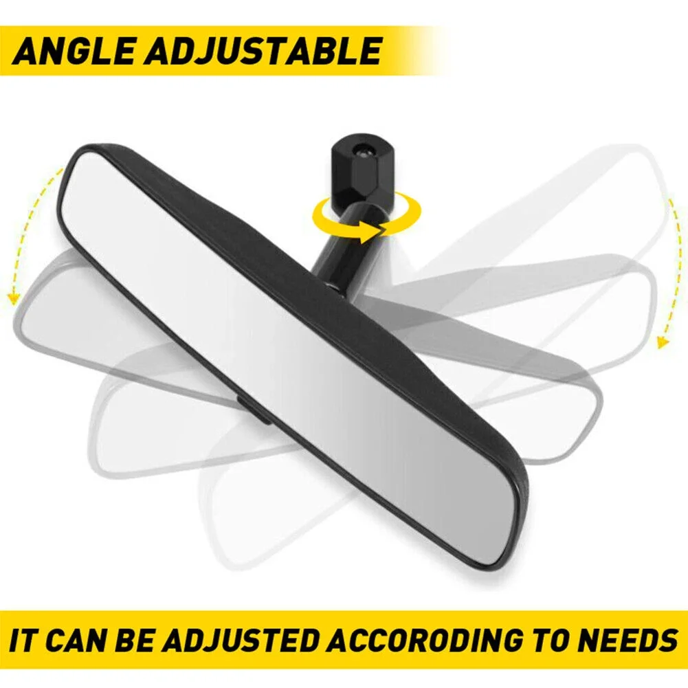 10 Inch Car Interior Rear View Mirror Black Auto Inside Rearview Mirror Muti-Angle Adjustable Rear View Mirror for Car Universal