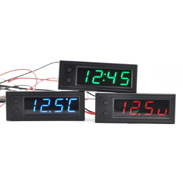 Digital Horloge LCD numérique 12V Voiture Clock Voltmeter Thermomètre