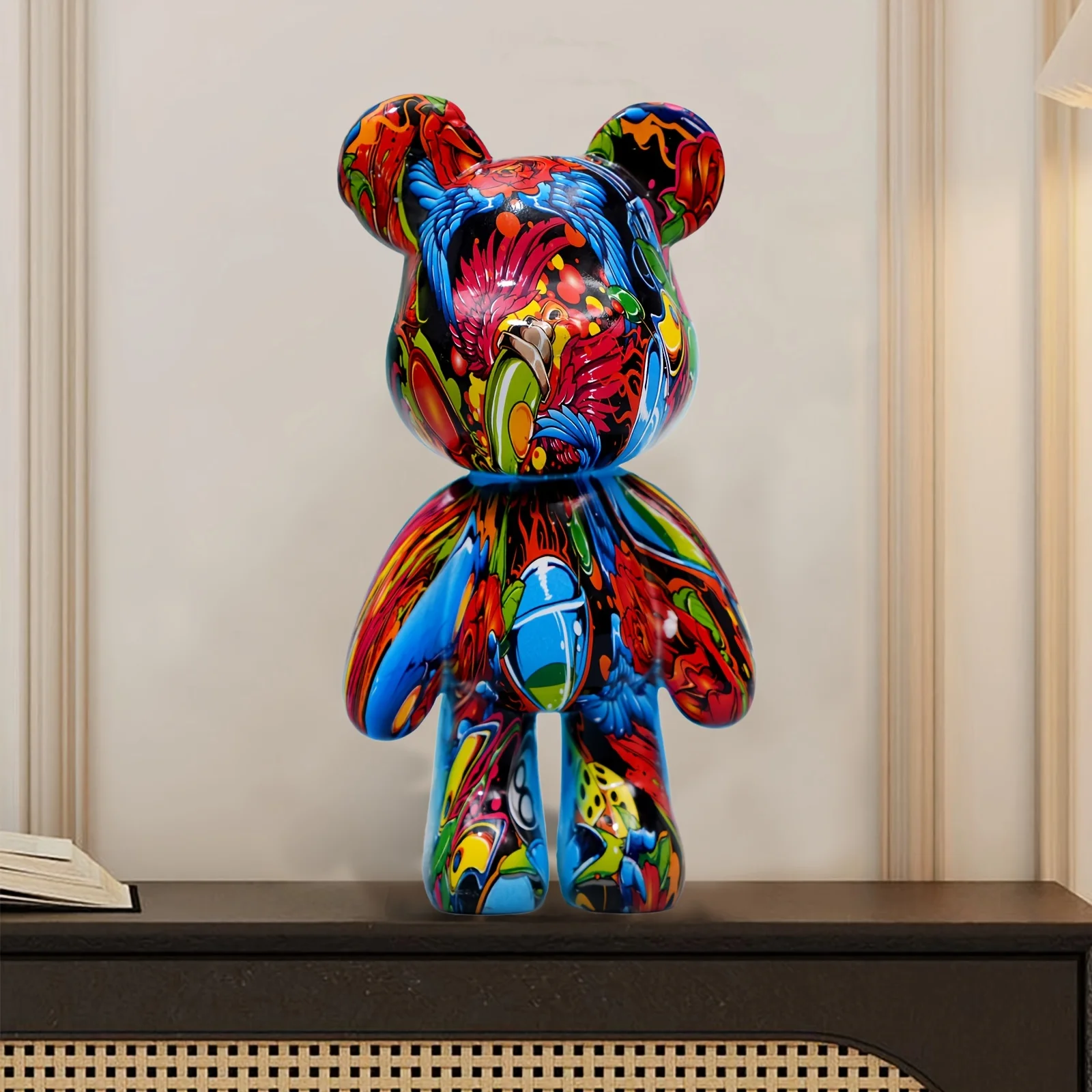 Resin Bear Sculpture Decor - Artistic Animal Ornament