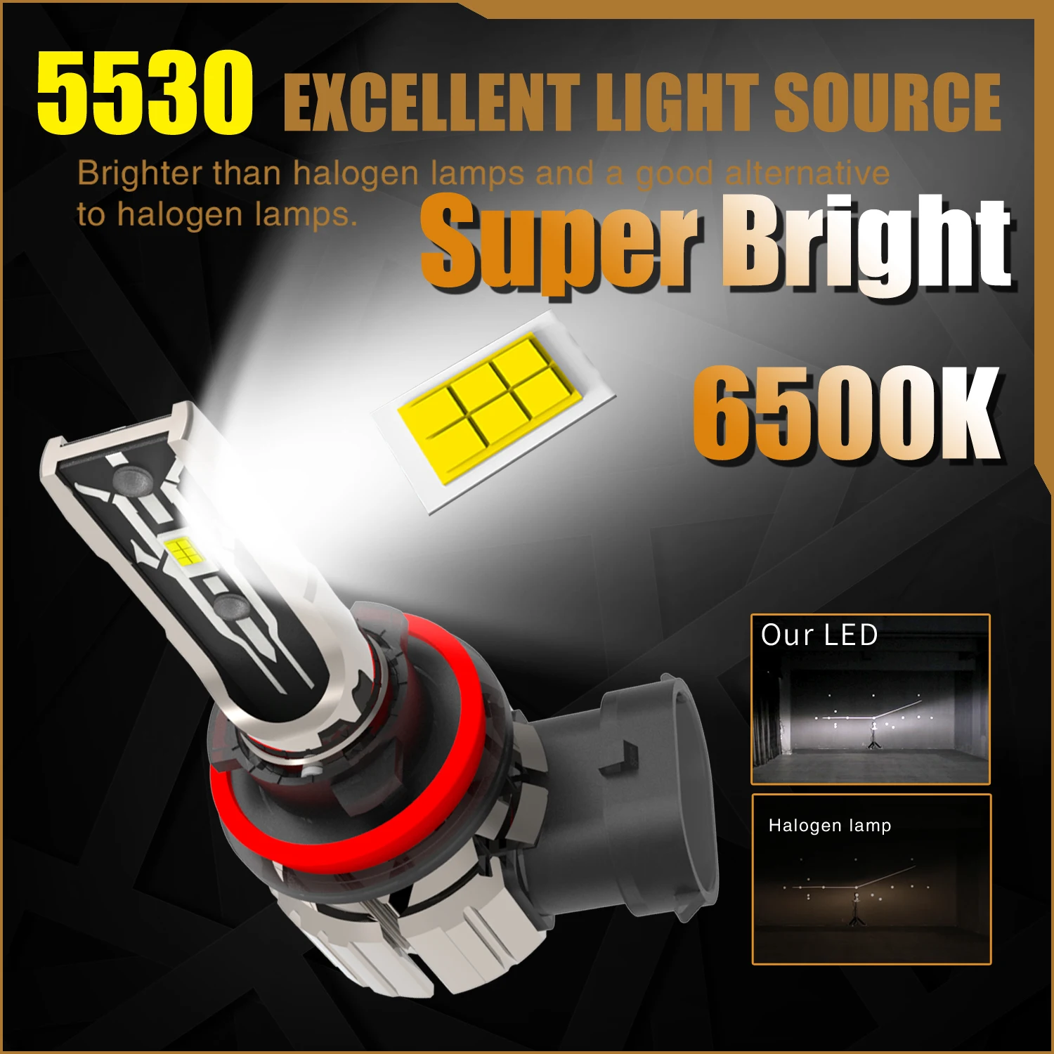 High Power H8 H9 H11 H16 Led Fog Light Bulbs Super Bright No Adapter Required Car Turbo Diode Lamp White Moto Headlight 12v 2pcs led headlight led lamp bulb