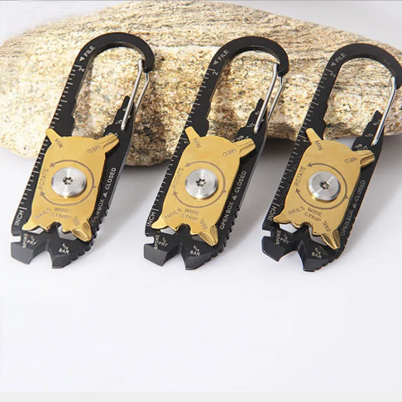 Mini Creative wheel multi-functional combination tool 20-in-1 stainless steel wrench screwdriver EDC outdoor portable gadget keychain tool multi function tool