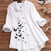Ladies Long Sleeve Blouse Top Shirt Spring Autumn Casual Female Women Solid Single Breasted Blouse Shirt Top Plus Size 1