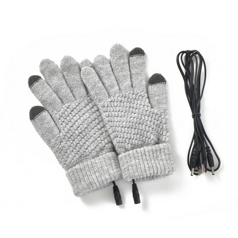 Guantes calefactables eléctricos para mujer, manoplas de gamuza cálidas  para pantalla táctil, alimentadas por USB, regalo