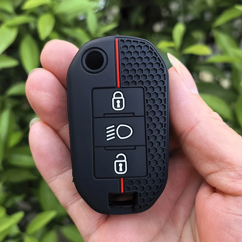 Silicone 3-Button Car Flip Key Protective Cover