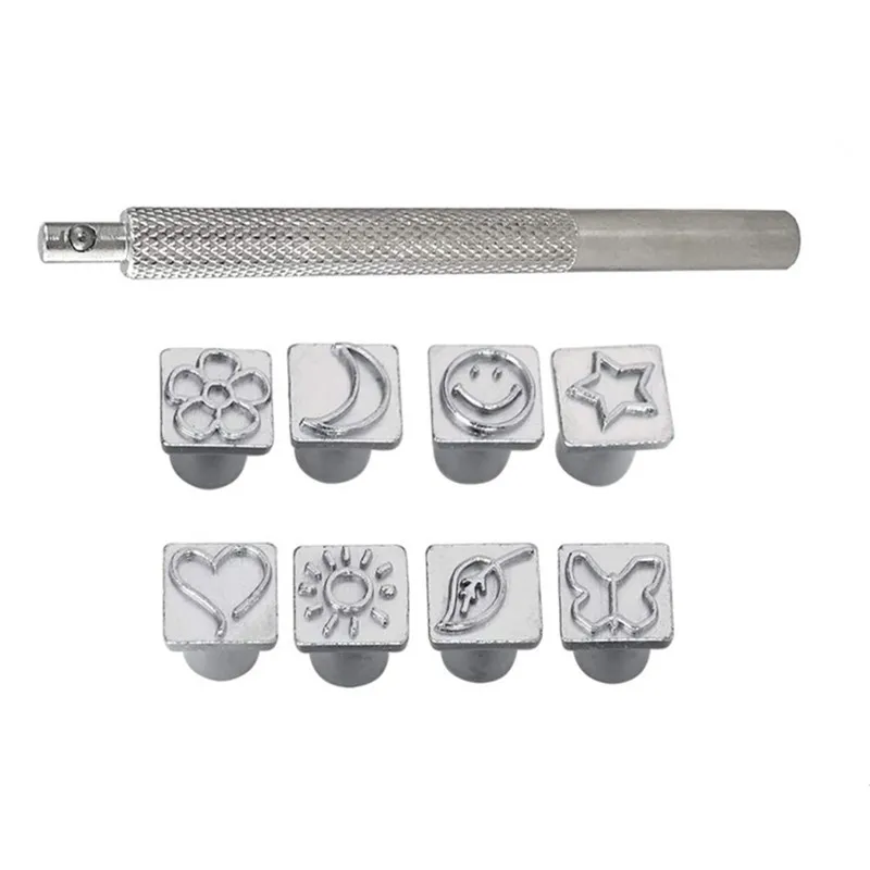 9Pcs Leather Pattern Stamping Tool Set for DIY Handmade Craft Hand Tools Engraving Tools