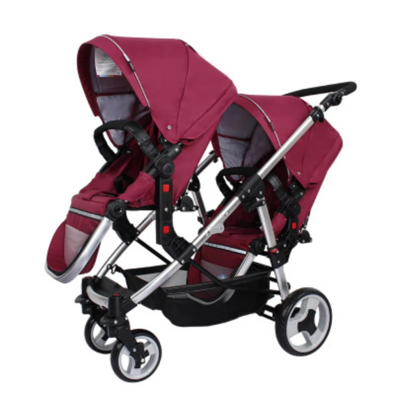 Twin Stroller Foldable Stroller High View Sit or Lie Down Double Multifunction Trolley Baby Products Strollers Trolleys