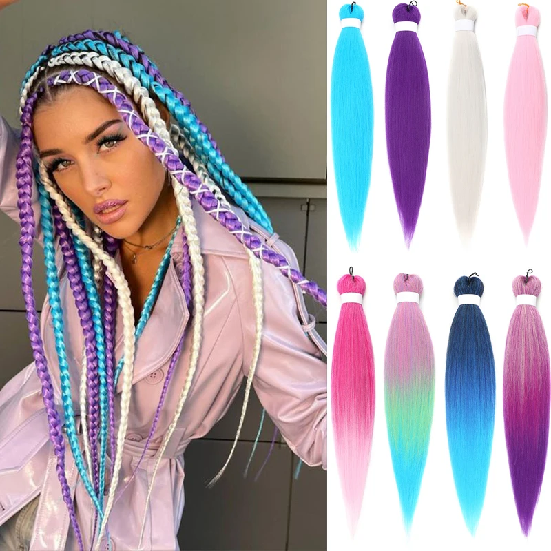 

EZ Pre Stretched Braiding Hair 26'' Easy Crochet Braids Hair Extensions for Women Ombre Synthetic Twist Yaki Straight Braid Hair